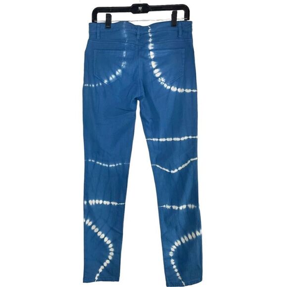 Catherine Malandrino Women Size 10 Blue White Printed Straight Jeans Mid Rise Ti - Picture 4 of 9